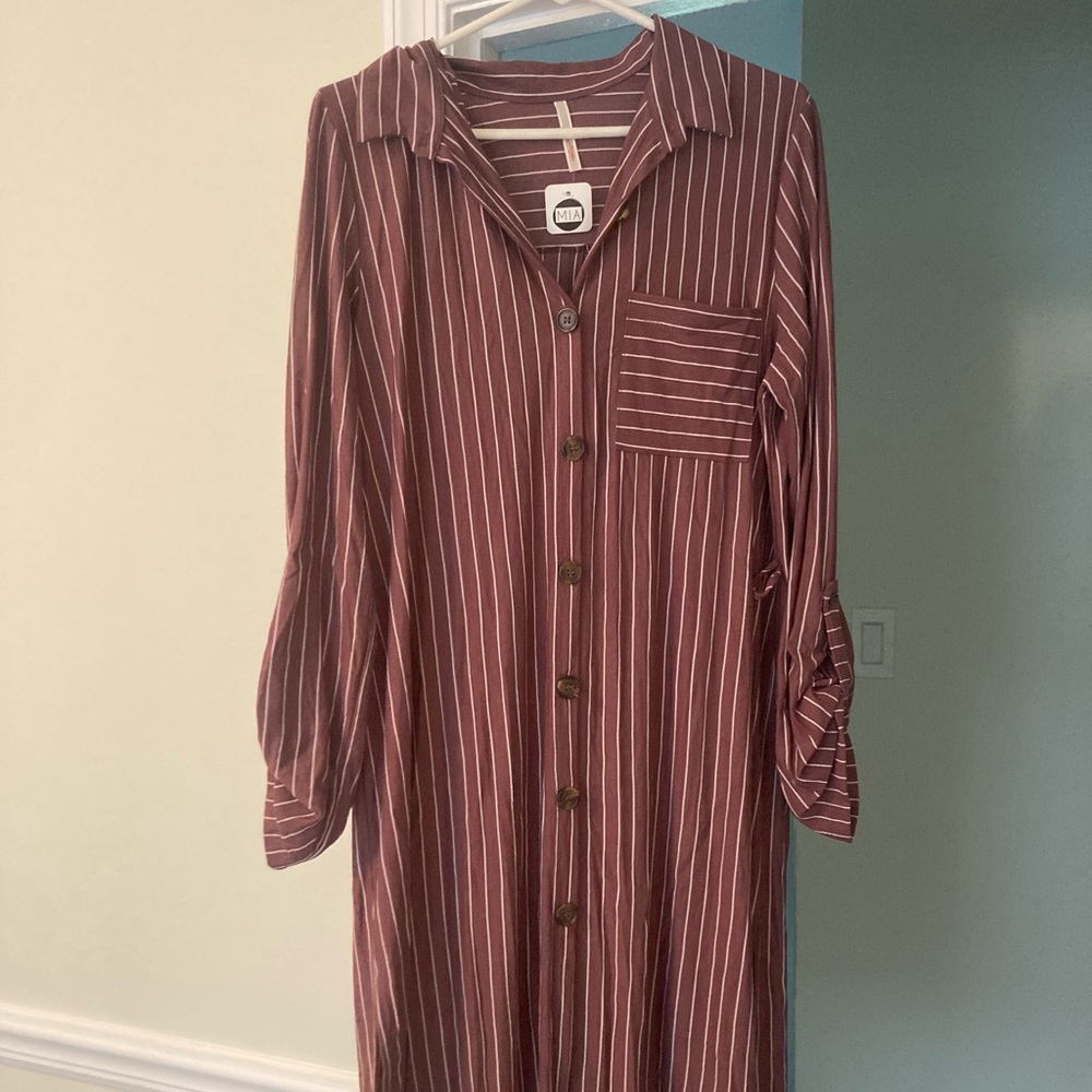 Striped midi dress